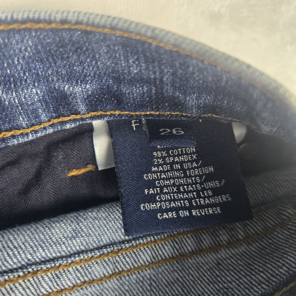 Fidelity Denim Jeans Womens 26 Axl Crop‎ Girlfriend Jean Painterly Distressed - Picture 11 of 11